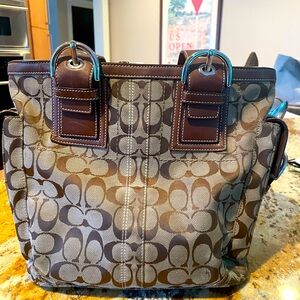 Coach Signature Fabric zippered tote